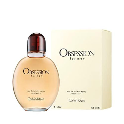 Calvin Klein Obsession for Men Eau de Toilette – Ambery Men's Cologne – With Notes of Bergamot,Mandarin, Lavender & Musk – Luxury Perfumes for Men – Long Lasting Fragrance, 4.2 Fl oz