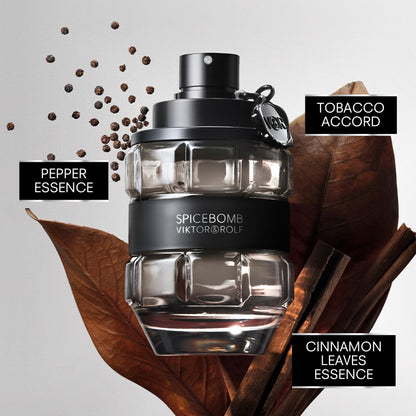 Viktor&Rolf - Spicebomb Eau de Toilette - Woody & Spicy - Cologne for Men - With Notes of Citrus & Tobacco - 3.04 Fl Oz