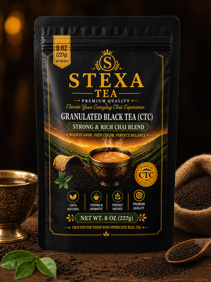 STEXA Granulated Black Tea (CTC) – Strong Chai Blend 8 oz (227g)