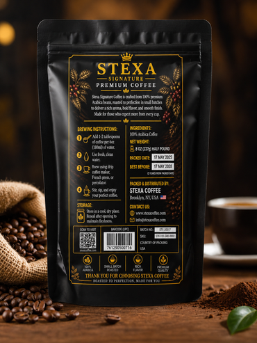 STEXA Signature Ground Coffee – Medium Roast 100% Arabica (8 oz / 227g)