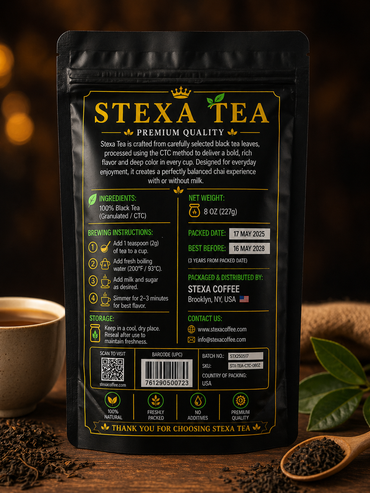 STEXA Granulated Black Tea (CTC) – Strong Chai Blend 8 oz (227g)